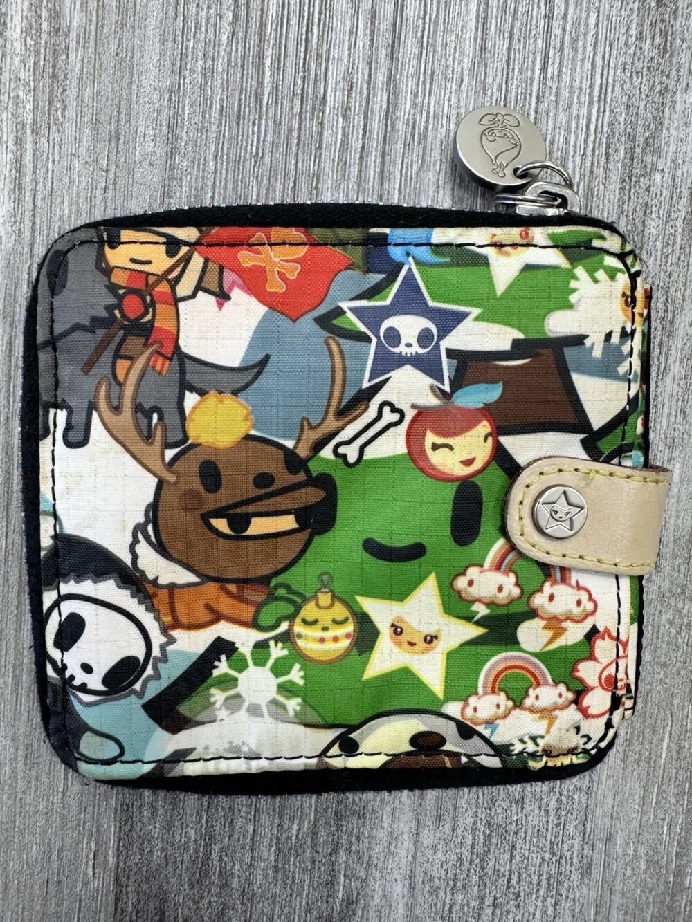 tokidoki Multicolor Cartoon Print Wallet — Green, Brown, Red, Blue